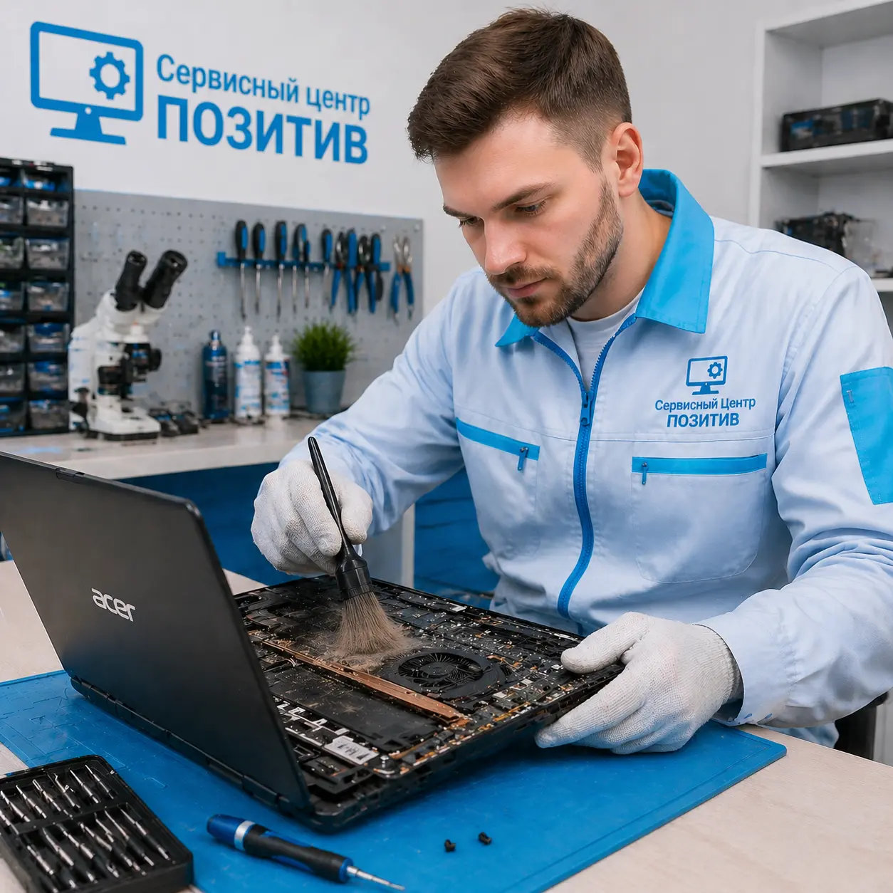 Чистка ноутбука Acer от пыли в Ивантеевке | Замена термопасты