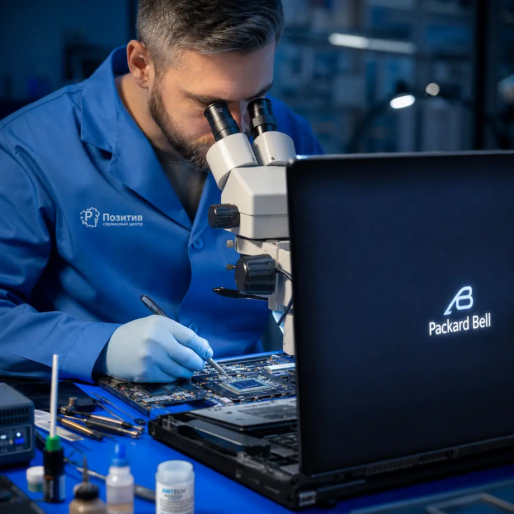 Замена видеокарты ноутбука Packard Bell в Ивантеевке