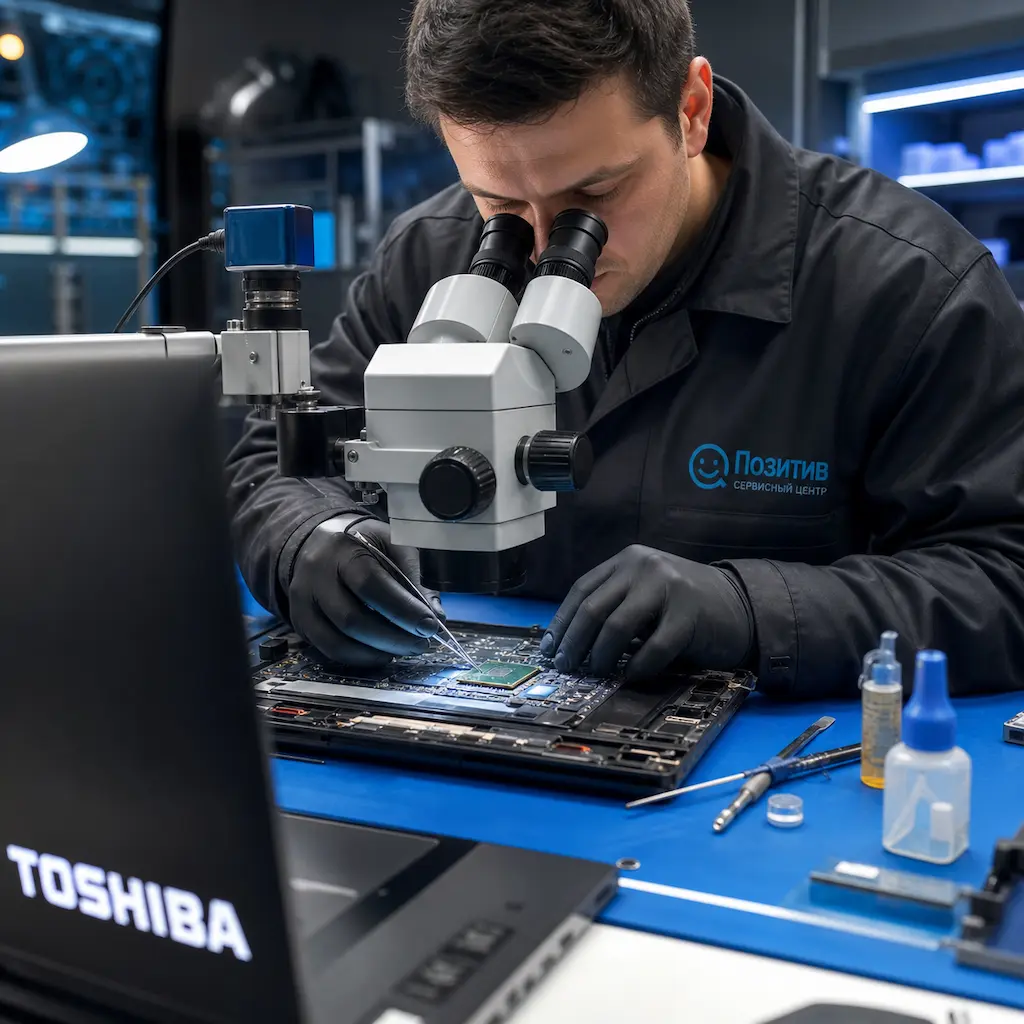 Замена видеокарты ноутбука Toshiba в Ивантеевке