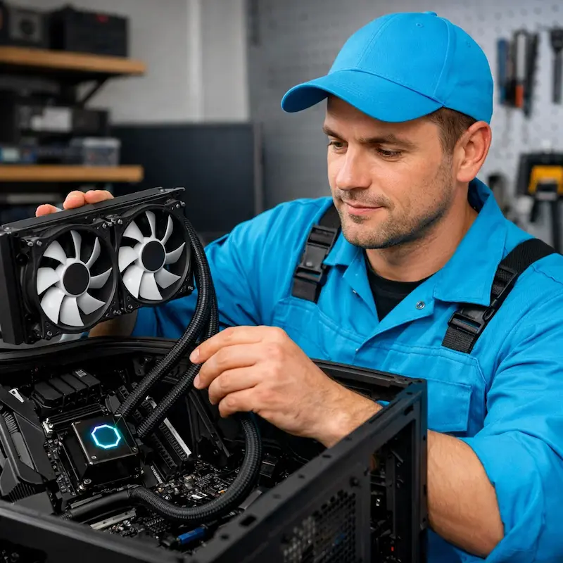 Установка водяного охлаждения на компьютер в Ивантеевке