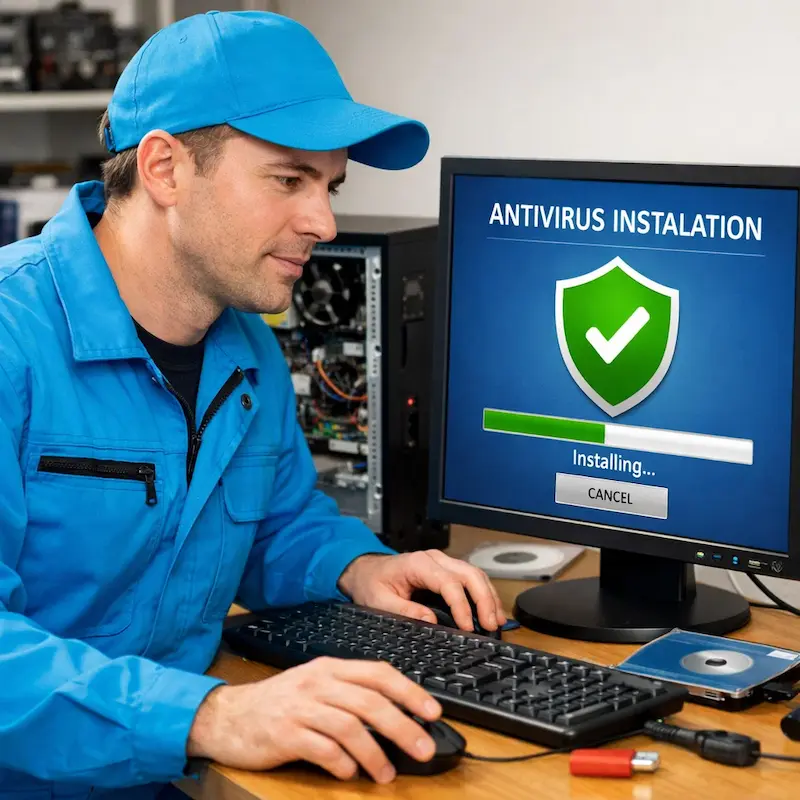 Установка антивируса на ноутбук в Ивантеевке