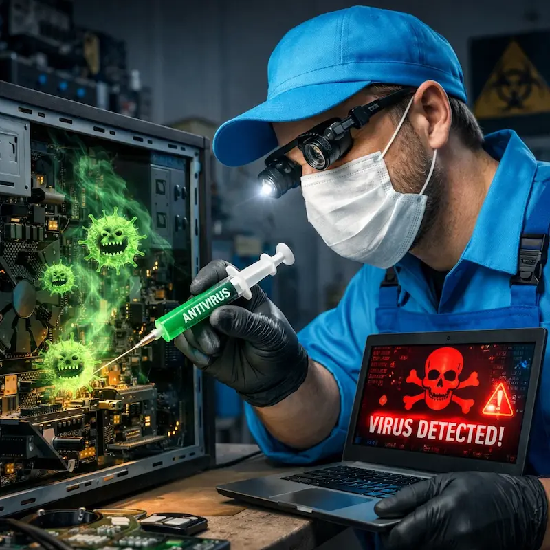 Лечение компьютера от вирусов в Ивантеевке на дому